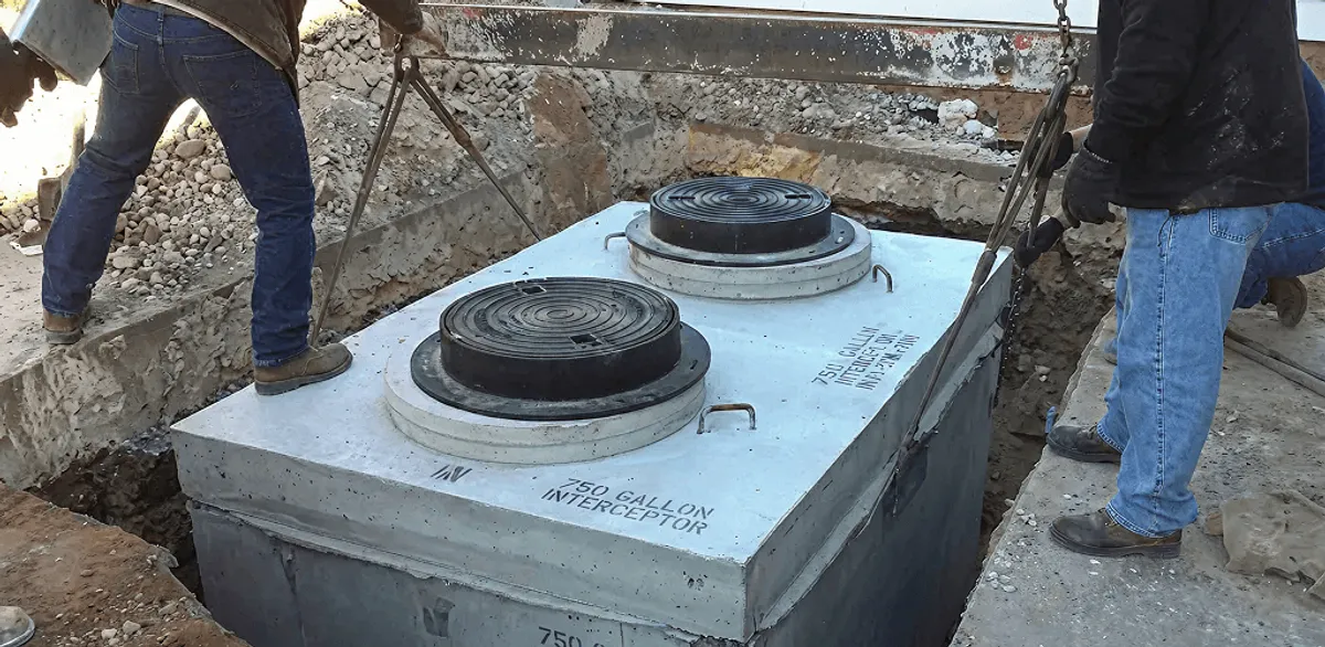Grease trap installation for a commercial property drainage system in Chattanooga, TN