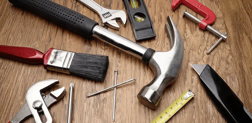 Handyman tools laid out for home repair and maintenance work in Chattanooga, TN